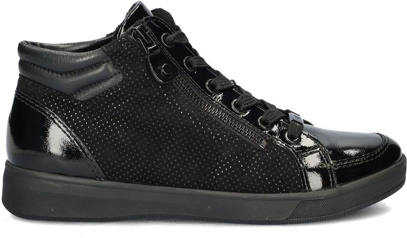 Ara - Rome - Sneakerboots - Zwart - Plateau Hak - Ritssluiting en Vetersluiting