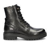 Nelson - Monk - Veterboots - Zwart - Leer - Rits aan Binnenzijde