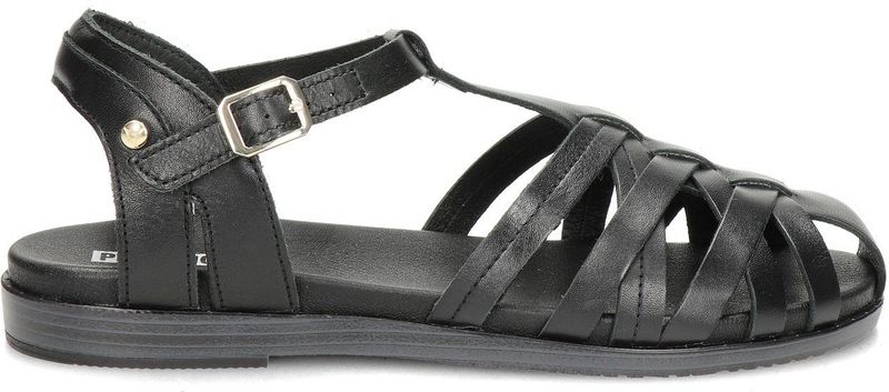 Pikolinos - Formentera - Sandalen - Zwart - Leer, Licht Voorgevormd Voetbed, Flexibele Rubber Loopzool