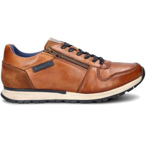 Bugatti - Lage Sneakers - Heren - Zwart - Leer - Uitneembaar Voetbed