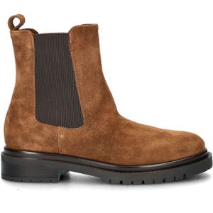 Nelson - Dames Chelseaboot - Suède - Zwart - Rubberen Zool