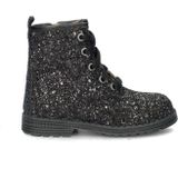 Nelson - Kids - Veterboots - Zwart - Gevoerd met Imitatieleer, Leren Voetbed, Rubber Loopzool