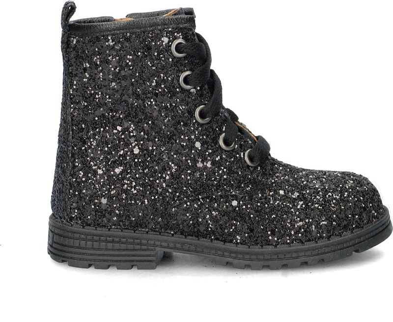 Nelson - Kids - Veterboots - Zwart - Gevoerd met Imitatieleer, Leren Voetbed, Rubber Loopzool