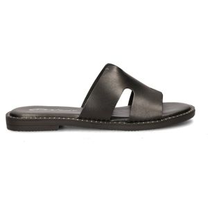 Dolcis - Dames Slipper - Imitatieleer - Zwart - Flexibele Rubberzool
