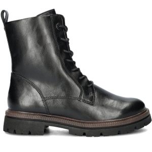 Marco Tozzi - Veterboots - Zwart - Imitatieleer - Chunky Zool