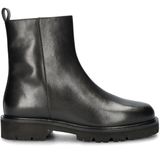 Unisa - Faye - Veterboots - Zwart - Leer