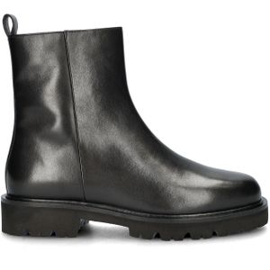Unisa - Faye - Veterboots - Zwart - Leer
