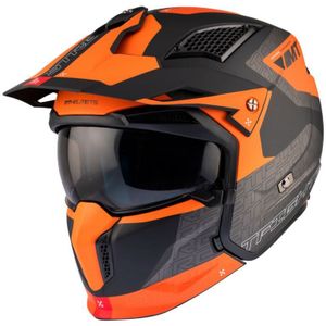 Transformierbarer Trial-Motorradhelm mit abnehmbarer Kinnschutz. MT Helmets Streetfighter Sv Totem B4 (Ece 22.06)