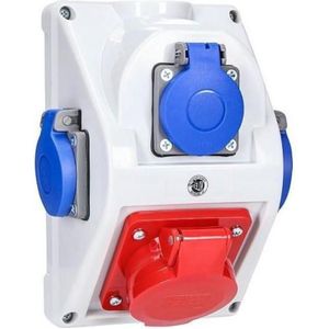 Krachtstroom contactdoos - Klein - 230/400 V - 16 A - CEE female en 3x schuko