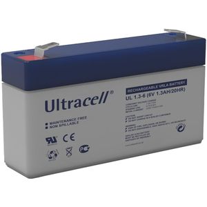 Ultracell - UL1.3-6 - Loodaccu - 6V - 1.3 Ah - VRLA AGM