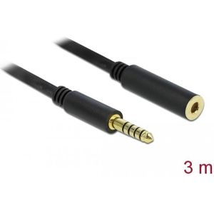 Delock verlengkabel jack 4.4 mm 5 pins male naar female 3 m zwart - De