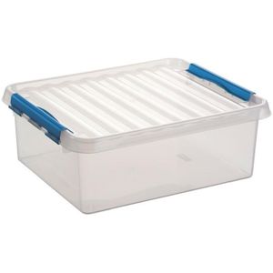 Sunware - Q-line opbergbox 25L transparant blauw - 50 x 40 x 18 cm