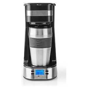 Nedis Koffiezetapparaat - Filter Koffie - 0.4 l - 1 Kopjes - Timer schakelaar - Zilver / Zwart