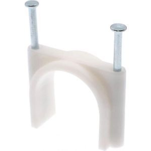 Kabelclip - Spijkerclip - Kabelklem - Kabelhouder - 30 mm - 25 stuks - Wit - Allteq