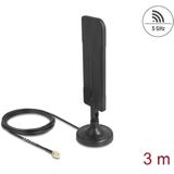 Delock - WiFi 5,8 GHz Antenne - Zwart - RP-SMA Stekker - 3 dBi Omnidirekti