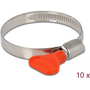 Delock - Slangklem - Rood - Roestvrij Staal/Kunststof - 10 Stuks