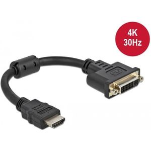 Delock HDMI-adapter mannelijk naar DVI 24+5 vrouwelijk 4K 30 Hz 20 cm