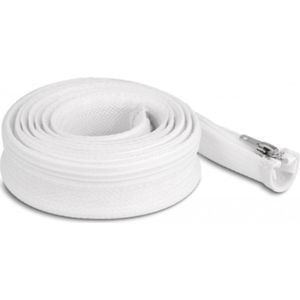 Delock gevlochten slang met rits, 2 m, 30 mm, wit. - Delock