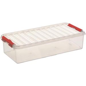 Sunware - Q-line opbergbox 6,5L transparant rood - 48,5 x 19 x 10,5 cm