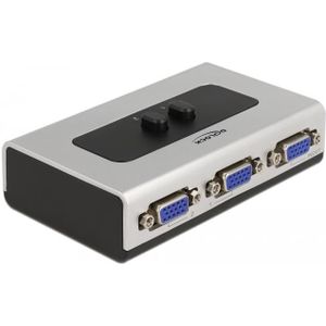 Delock - Switch VGA - Zilver/Zwart - 2 Poorts Handmatig Bidirectioneel