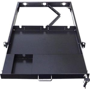 HQ products - Uitschuifbaar Legbord - Zwart - 1U - Geschikt voor 19 inch Serverkasten