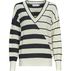 Gebreide Trui - Gestreept - Knitwear - V-hals - Lange Mouwen