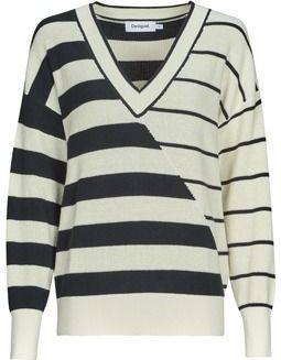 Gebreide Trui - Gestreept - Knitwear - V-hals - Lange Mouwen