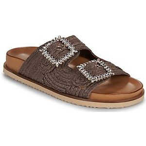 Inuovo - 396027 - Slippers - Bruin - Raffia/Leer