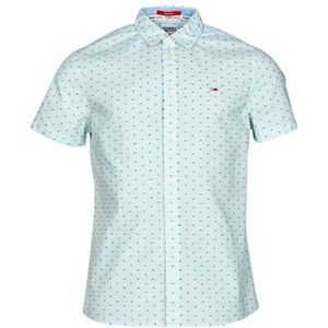 Tommy Jeans  TJM SHORTSLEEVE DOBBY SHIRT  overhemden  heren Wit