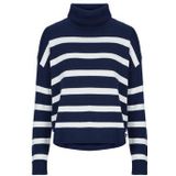Trui met rolkraag in grof tricot PETIT BATEAU. Wol materiaal. Maten XS. Blauw kleur