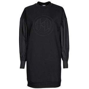 Karl Lagerfeld  FABRIC MIX SWEATDRESS  Jurken dames Zwart