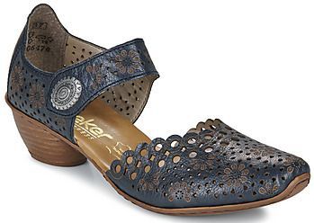 Rieker - Pumps - Blauw - Leer - Elegante Hak 4 cm