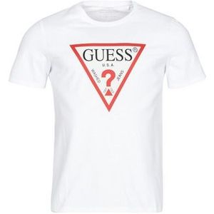 Guess  CN SS ORIGINAL LOGO TEE  Shirts  heren Wit