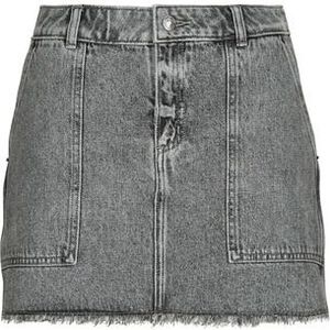MICHAEL Michael Kors - FRAYED DENIM MINI SKIRT - Rok - Grijs