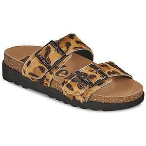 Kickers - Lisa - Teenslippers - Zwart - Leer