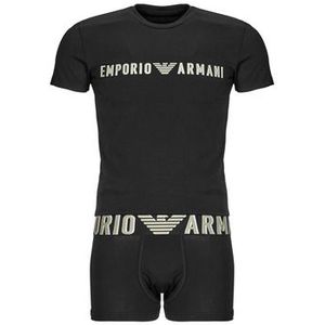 Emporio Armani  T-SHIRT + TRUNK SET  Pyjama's / nachthemden heren Zwart