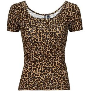 Pieces  PCKITTE SS TOP  Shirts  dames Bruin