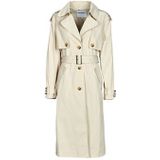 Trenchcoat - Effen - Lange Jas - Geplooide Rug - Voorzakken - Afneembare Riem