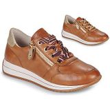 Remonte - Sneakers - Bruin/goudkleur - Veterschoenen - Lage Schoen - Vrijetijdsschoen met Zijrits