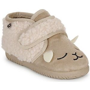 Victoria Ojalá Unisex Fur Slippers Animals & Strap & Matching Sole 105119 for Kids BEIGE 18