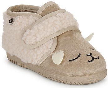 Victoria Ojalá Unisex Fur Slippers Animals & Strap & Matching Sole 105119 for Kids BEIGE 18