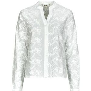 Only - Onlcarmen Fr 3d Emb Shirt Wvn - Blouse - Cloud Dancer - Dames
