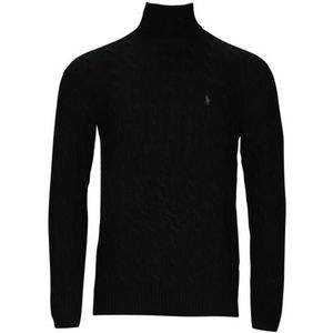 Polo Ralph Lauren - Zwarte Ribgebreide Trui met Col - Heren - Wol