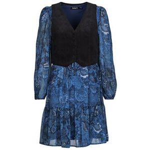 Giletjurk - Boho-print - Korte Jurk - Lange Mouwen - V-hals - Afneembaar Vest - AW25