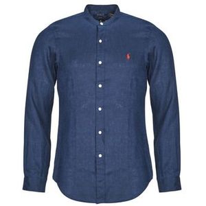 Polo Ralph Lauren  CHEMISE AJUSTEE SLIM FIT EN LIN COL MAO  overhemden  heren Marine