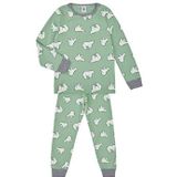 Petit Bateau Pyjama voor kinderen van fleece met berenprint, wilg/multico, 24 Maanden