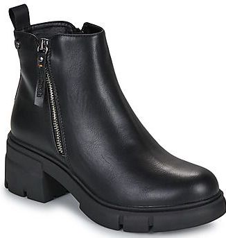 Refresh - 17105401 - Enkellaarsjes - Zwart - Hoogte Hak 6 cm - Ritssluiting - Casual