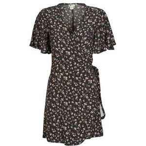 Tropical High - Minijurk - Zwart Sandkleur - Kreukelviscose