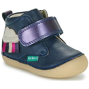 KICKERS - Sabio - Enkellaarsjes - Blauw - Leer