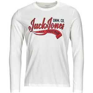 Jack &amp; Jones  JJELOGO TEE LS O-NECK 2 COL AW23 SN  Shirts  heren Wit